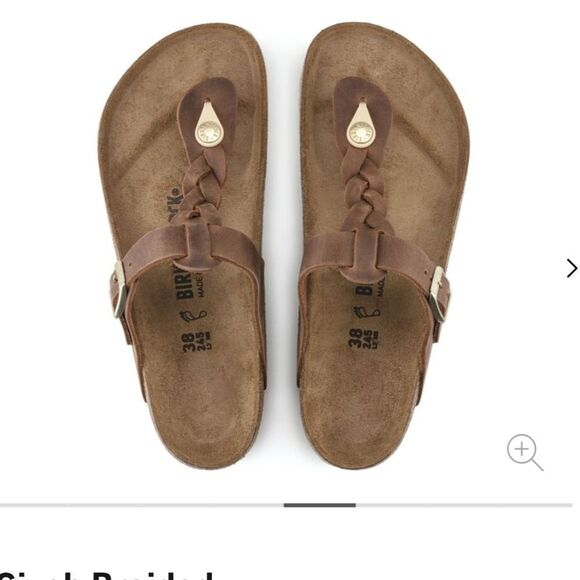 Birkenstock Gizeh Braided Oiled Leather - Cognac SIZE 6-6.5 (37) - Picture 1 of 9